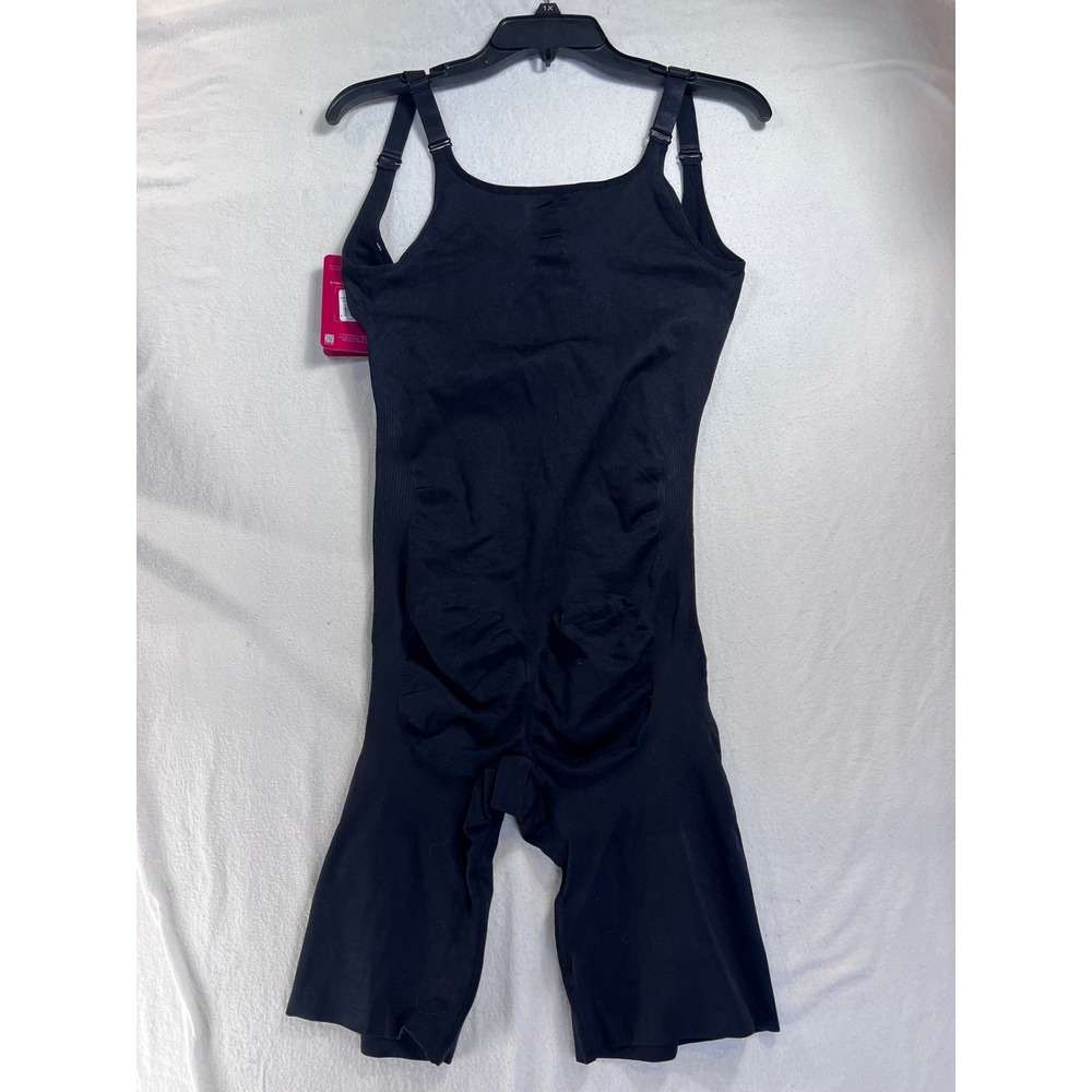 SlimMe by MeMoi Braless Bodysuit with Thigh Shaper Black MSM-121 Size Q2/6 NEW - Picture 7 of 8
